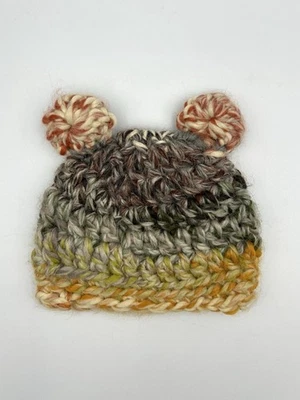 Nuevo sombrero de ganchillo/tejido a mano para bebé para 0-3 meses multicolor unisex regalo de ducha - Imagen 1 de 4