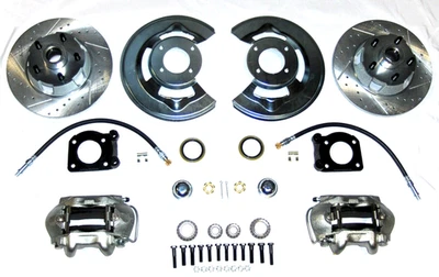 Kit de conversión de freno de disco delantero Ford Mustang V8 1964-1973 4 pinzas de pistón manguera Foto 1 de 4
