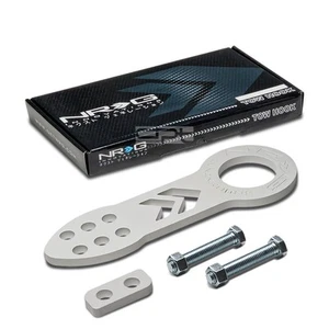 NRG FRONT CNC ANODIZED ALUMINUM WHITE JDM/USDM SPORT TOWING HITCH TOW HOOK - Picture 1 of 1