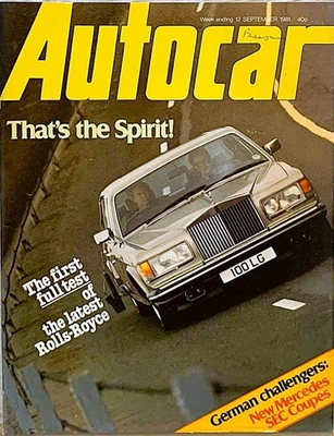 AUTOCAR MAGAZINE 12-SEP-81 - Rolls Royce Silver Spirit, Vauxhall Carton 2000 - Image 1 of 4