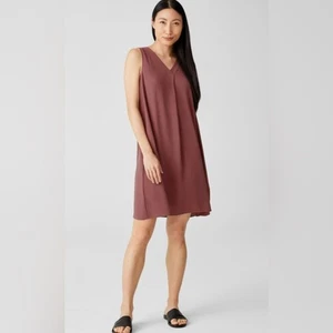 Eileen Fisher 3x Damen Plus 100% Seide Georgette Krepp Plissee Kleid Etui - Bild 1 von 8