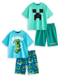 Minecraft Creeper Multi-Pack de 2 Pijamas Manga Corta Pierna Conjunto Niños - Imagen 1 de 10
