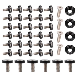 40pcs Set Black Billet Aluminum Fender Bumper Washer/bolt Engine Bay Dress Up M* - Foto 1 di 17