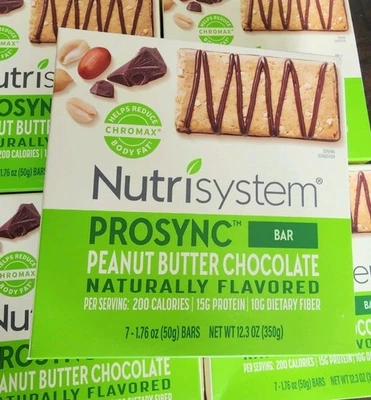 Barritas de aperitivos Nutrisystem Prosync (chocolate con mantequilla de maní) ¡3 CAJAS! Foto 1 de 4