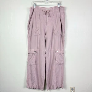 Anthropologie Pilcro Linen Blend High Waisted Wide Leg Utility Silky Cargo Pants - Picture 1 of 11