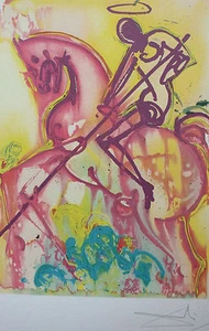 SALVADOR DALI The Dalinean Horses SAINT GEORGE limited edition art print - Picture 1 of 4