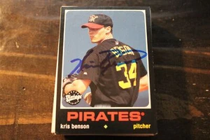 TARJETA AUTOGRAFIADA DE LOS PIRATAS DE PITTSBURGH MUY DURA DE KRIS BENSON - Imagen 1 de 1