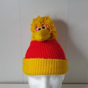 VTG Sesame Street Big Bird Kids Child Size Beanie Cap Muppet Winter Hat Label #7 - Picture 1 of 9