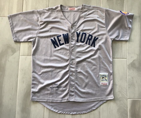 MICKEY MANTLE MITCHELL & NESS 1952 COOPERSTOWN COLLECTION AWAY JERSEY SIZE 52 Cover
