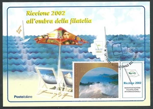 2002 ITALIA CARTOLINA POSTALE CONVEGNO RICCIONE ANNULLO SPECIALE - Picture 1 of 1