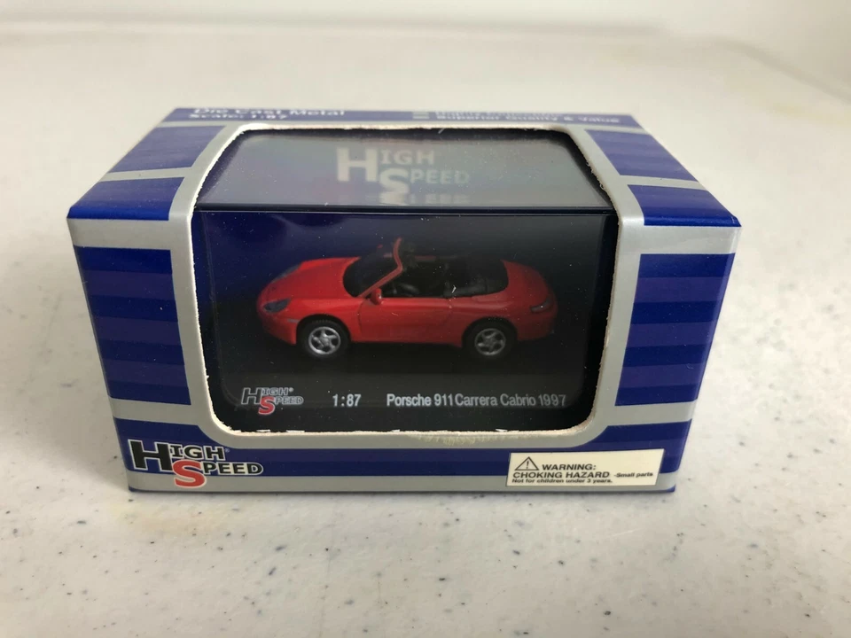 1:87 HO Scale Porsche 911 Carrera Cabriolet - 996 - (Red) - with display NIB - Image 1 of 1