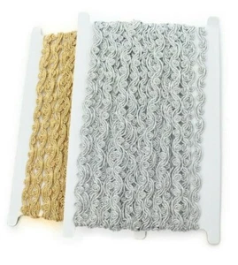 Metallic Braided Trimming For Bridal 10 Metres 9mm Sewing Wedding Craft 1707 UK - Picture 1 of 6