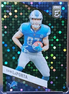 2023 Panini Donruss Elite Football Sam LaPorta Green Disco #180 Rookie RC Lions - Picture 1 of 2
