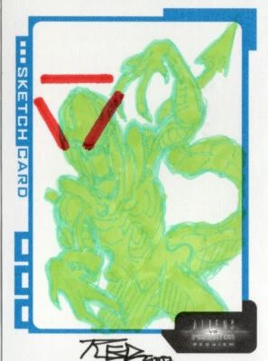 Aliens vs Predator Requiem AVP Inkworks Sketch S.KB Kate "Red" Bradley #209/278 - Image 1 of 4