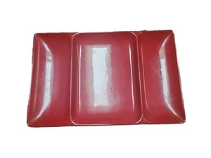 Noble Excellence Candy Apple Red Dish Divider Server Platter 13.5x9 Germany - Picture 1 of 3