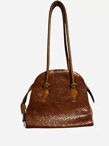 Vtg Donald J Pliner Western Couture Italy Shoulder Bag Purse Embossed Leather - Picture 1 of 20