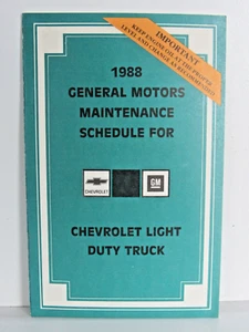 1988 Chevrolet S10 Blazer Owners Manual Maintenance Schedule Supplement  #OM-10 - Picture 1 of 7