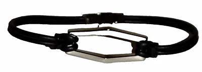 Pulsera Mujer CALVIN KLEIN Plateada Acero Inoxidable y Cuero Negro + CAJA DE REGALO Foto 1 de 4