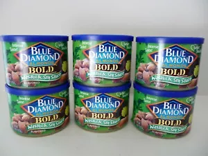 REDUCED SEALED BLUE DIAMOND ALMONDS WASABI/SOY SAUCE 6 OZ ea X 6 CANS - FR SHPG - Picture 1 of 6