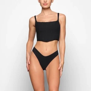 SKIMS | Baumwoll Korsett Bustier Top in Ruß NEU Größe S - Bild 1 von 11