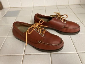L.L. Bean Women's Brown Patent black Leather Boat Shoes 7.5 M - Picture 1 of 12
