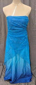 Blue Ombré High Low Prom Dress Jump Apparel Sz 13/14 Formal Party Cocktail - Picture 1 of 6