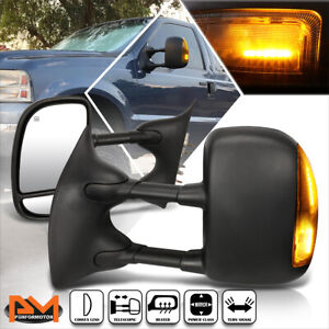 For 99-07 F250-F550 Super Duty Power+Heated Towing Mirror+Smoked LED Signal Lamp