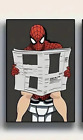 SPIDERMAN SITTING ON TOILET NEWSPAPER Movie TREBLE CANVAS WALL ART Picture Print
