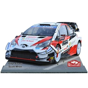 Model cars, Elfyn Evans, Rally Monte Carlo 2020, Toyota Yaris WRC, with Clock - Picture 1 of 1
