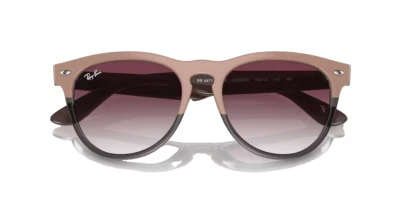 Nuevo Ray-Ban Unisex RB4471 Iris Redondo Gafas de Sol Beige/Gris con Lentes Violetas Foto 1 de 4