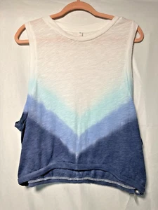 Womens Free People Movement Wide Arm Halter Tank Sz M Ombre Cropped Beachy - Picture 1 of 3