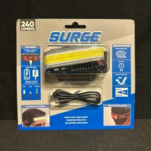 Surge 240 Lumen Rechargeable LED Headlamp, Water Resistant Adjustable HHL3100AS - Picture 1 of 2