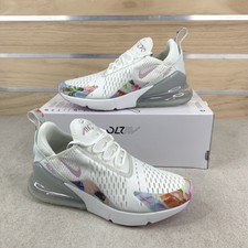 white floral nike shoes