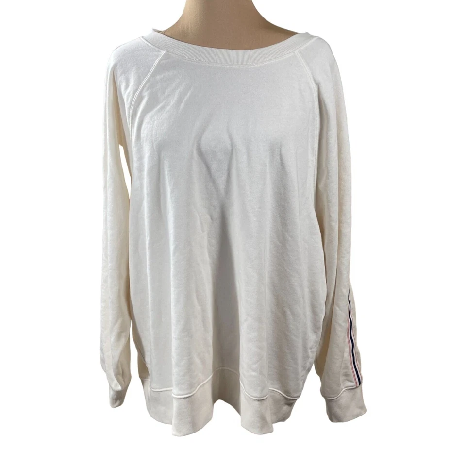 Moletom Lou & cinza listra lateral aconchegante algodão terry laranja creme tamanho XXL - Imagem 1 de 4