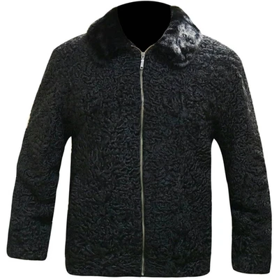 Man's Real Persian Lamb Fur Bomber Jacket Coat Luxury Outerwear All size Presale - Image 1 of 4