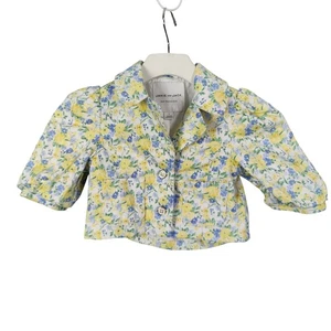 Janie and Jack Kids Floral Blazer Jacket Girls 3 Yellow Blue White Holiday Party - Picture 1 of 11