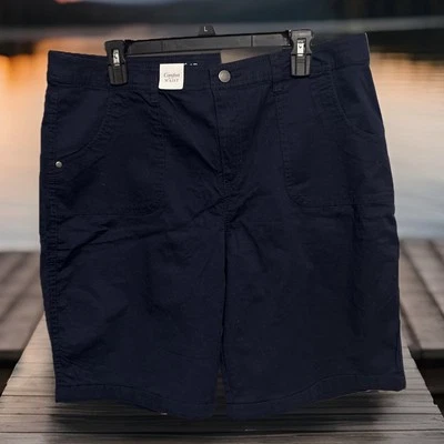 NWT Croft & Barrow 18 Navy Blue Mid Rise Bermuda Shorts - Image 1 of 4