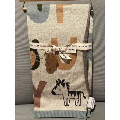 Baby плед сделано в Индии хлопок алфавит буквы сафари животных новый - Изображение 1 из 4