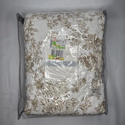 Colcha Laurel Manor Toile Twin Lino Fino Jardín Taupe Floral Cobertor Foto 1 de 4