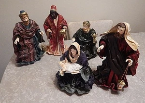 Abbigliamento vintage anni 80 KURT ADLER 11" grande tessuto mache 5 pezzi NATIVITÀ - Foto 1 di 5