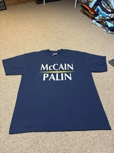 2008 Sarah Palin John McCain Presidential Elections Blue Graphic T Shirt - Picture 1 of 8