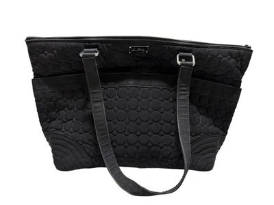 Vera Bradley Negro Acolchado Grande Bolsa de Pañales Cambiador Almohadilla Floral Vinilo Interior Foto 1 de 4