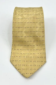 BRIONI tie necktie 100% silk geometric polka dot made in italy designer gold - Picture 1 of 5