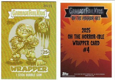 2025 GPK OH THE HORROR-IBLE WAVE 1 WRAPPER 4 TOXIC TOM/MOP UPTON GOLD 24/25 - Image 1 of 3