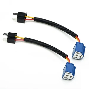 Headlight H4 socket connector Bulb Wiring Harness Blue+Black Male & female - Picture 1 of 15
