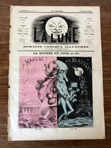 Journal Satirique LA LUNE Nr 28 (1866) Caricature LA BOURSE DU JOUR - Picture 1 of 1