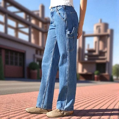 Jeans Brandy Mellville John Galt Milla cintura baixa utilitário grunge cargo desgastado - Imagem 1 de 4