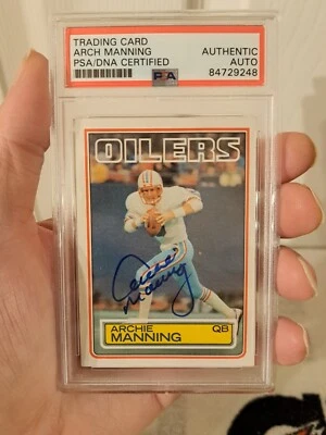 Archie Manning Signed 1982 TOPPS CARD #408 Autographed Saints PSA DNA SLABBED - Image 1 of 4
