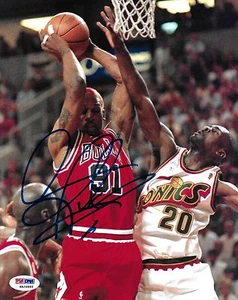 Dennis Rodman Signed Bulls Basketball 8x10 Photo PSA/DNA COA Picture Autograph - Picture 1 of 23