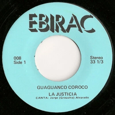 Orquesta La Justicia - Guaguanco Coroco/Alegre Jibarito - 7" 33 RPM's EBIRAC - Image 1 of 2